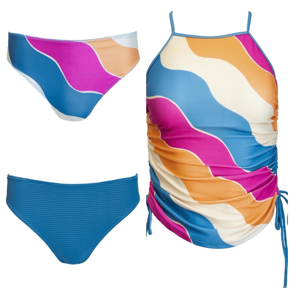 Colorwave High-Neck Tankini Top and Bottom - Multicolor - Picture 13 of 13